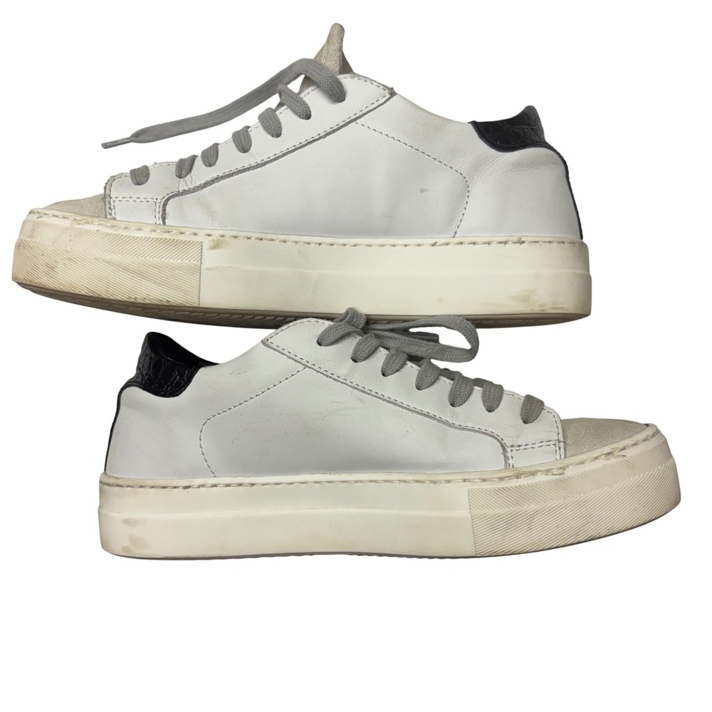 P448 | John Sneakers‎ | Size 36 EU | Italian Leather | Low Tops | White Gray